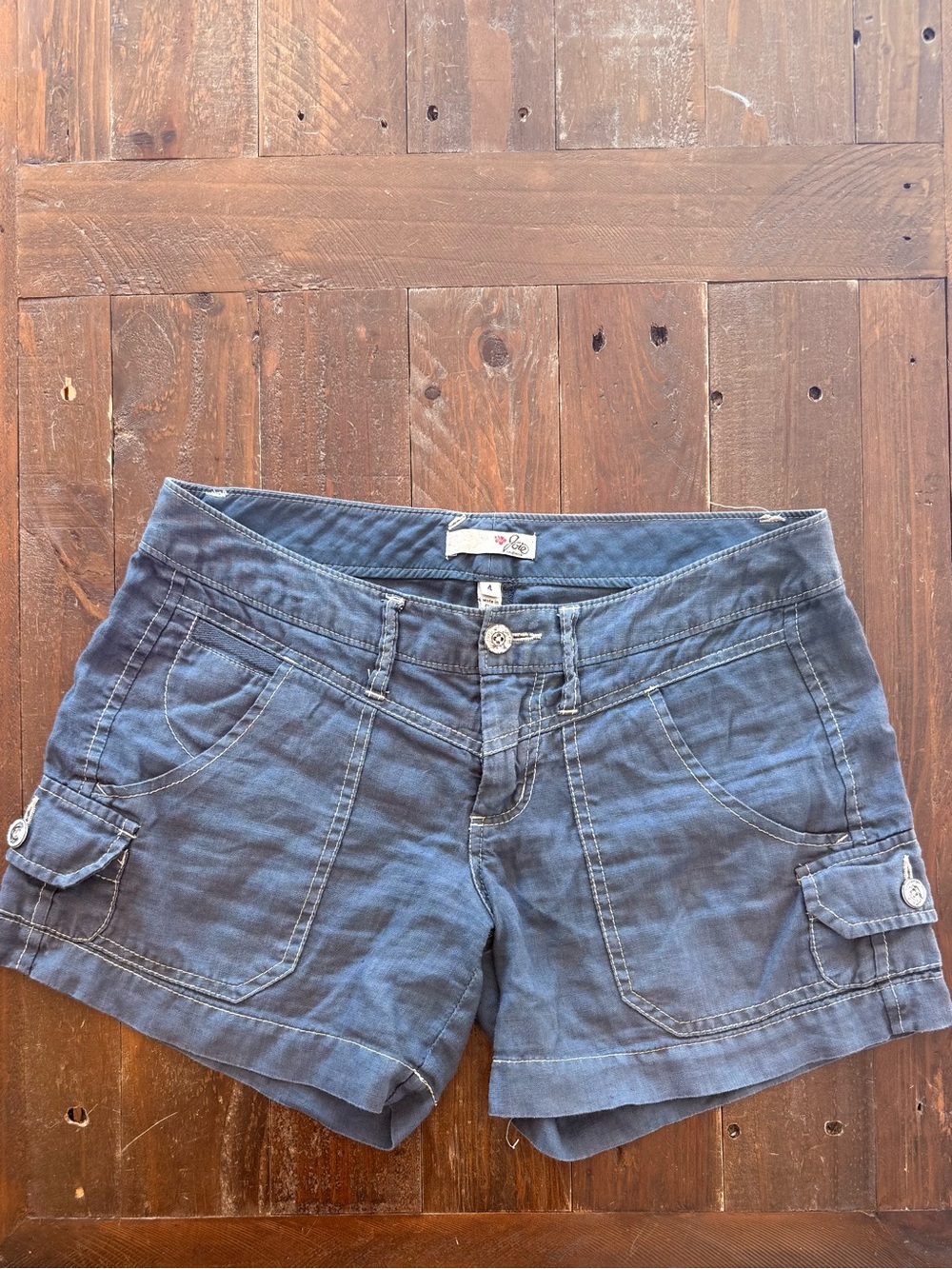 Joie Women's cotton Blue Cargo Pocket Shorts